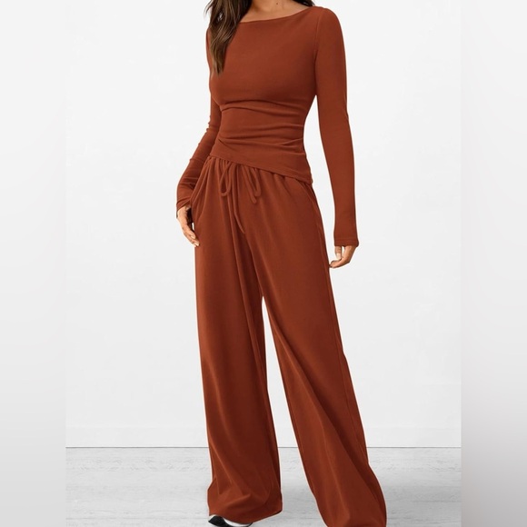 Long Sleeve Top and Wide Leg Pants Set - Picture 15 of 16